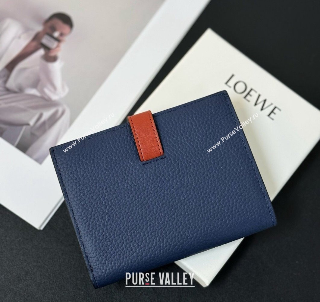 Loewe Medium vertical wallet in soft grained calfskin Blue (hongyun-24032021)