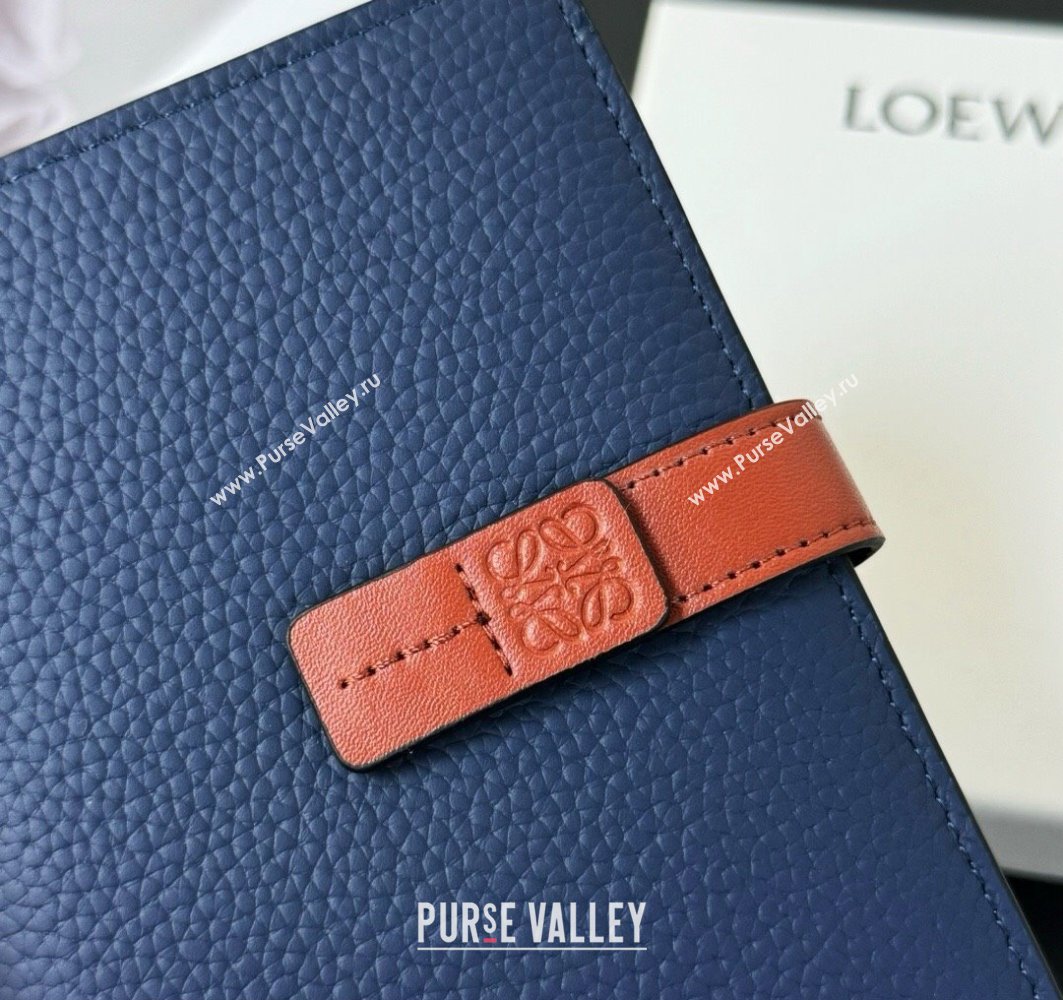 Loewe Medium vertical wallet in soft grained calfskin Blue (hongyun-24032021)