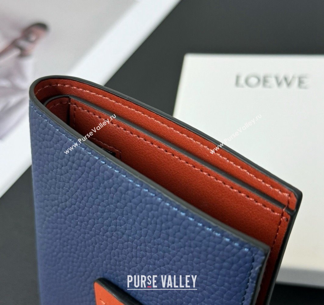 Loewe Medium vertical wallet in soft grained calfskin Blue (hongyun-24032021)