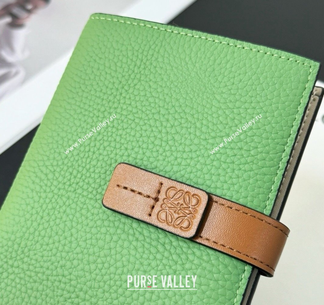 Loewe Medium vertical wallet in soft grained calfskin Green (hongyun-24032022)