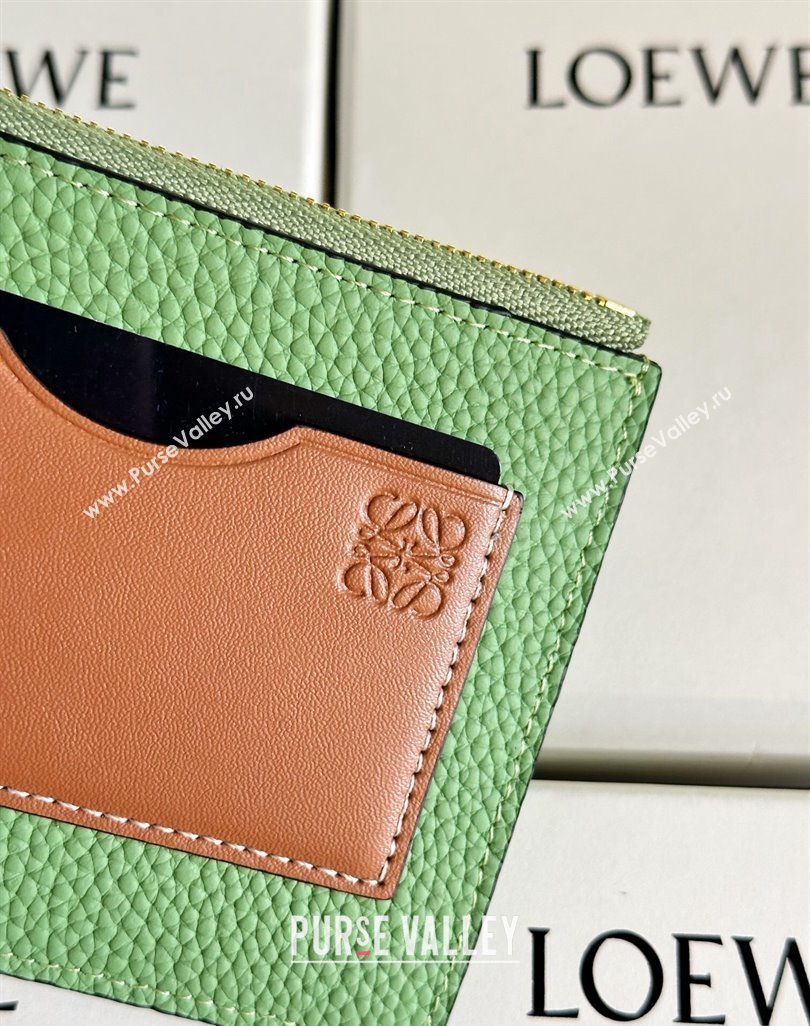 Loewe Large coin cardholder in soft grained calfskin Green (hongyun-24032028)