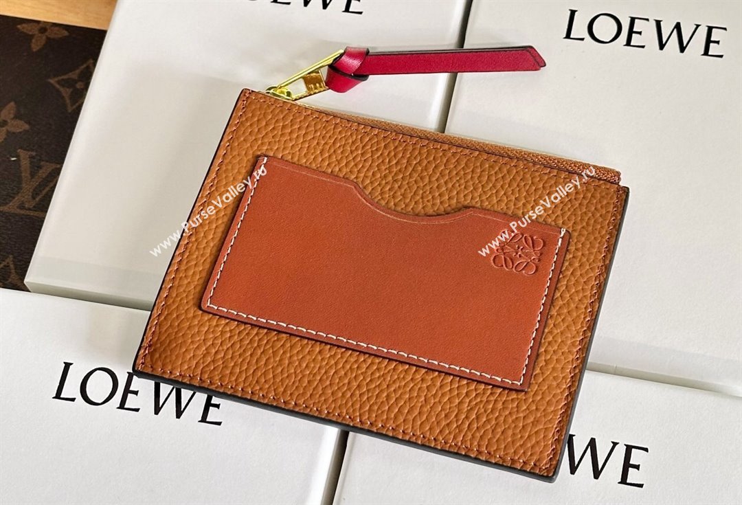 Loewe Large coin cardholder in soft grained calfskin Khaki (hongyun-24032024)