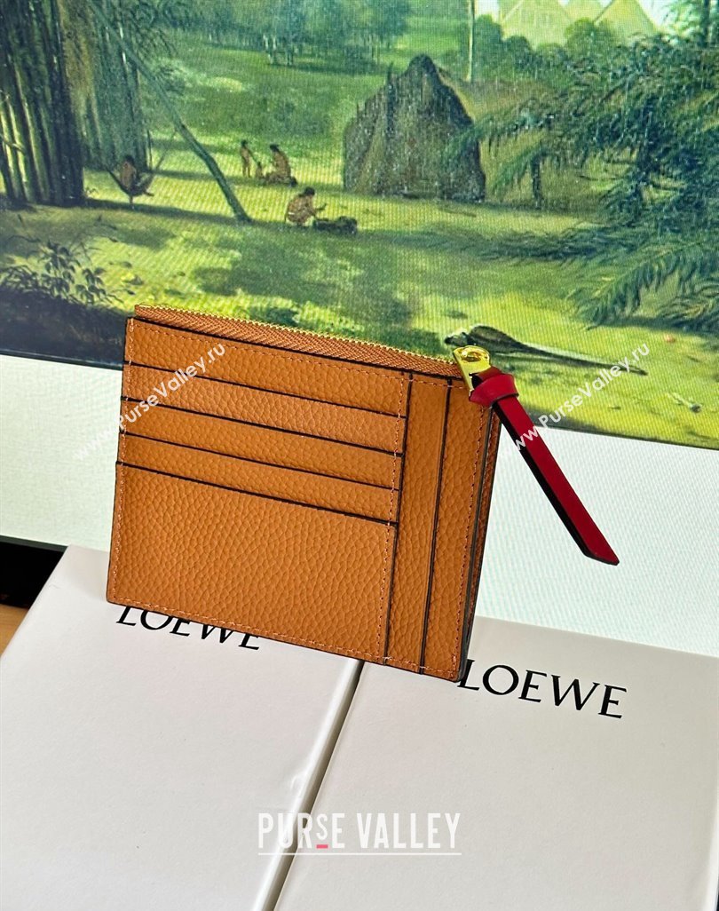 Loewe Large coin cardholder in soft grained calfskin Khaki (hongyun-24032024)