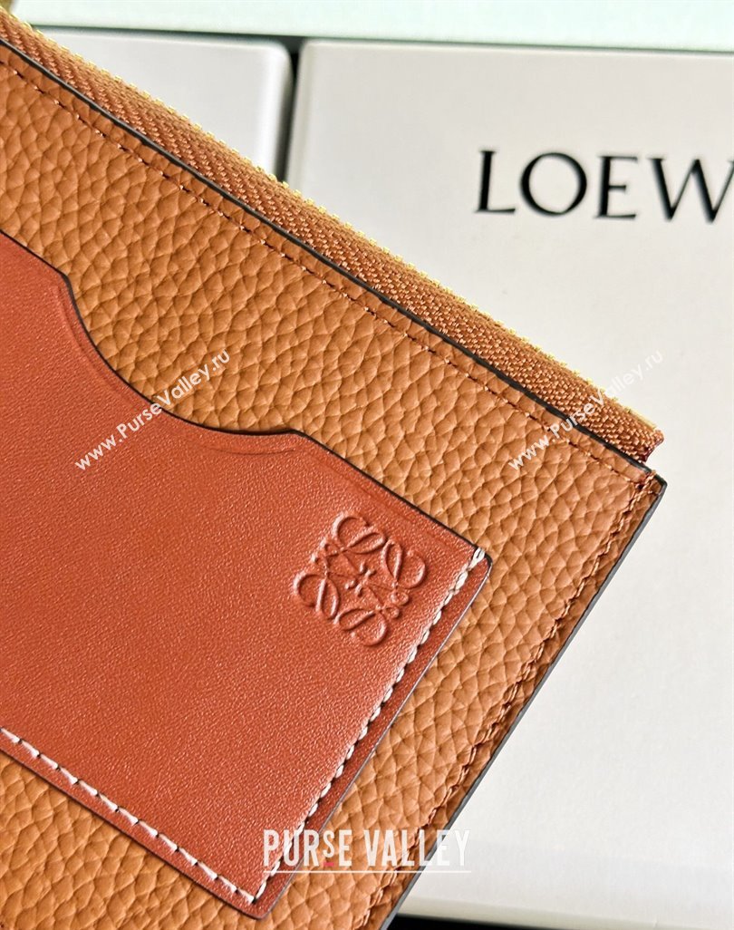 Loewe Large coin cardholder in soft grained calfskin Khaki (hongyun-24032024)