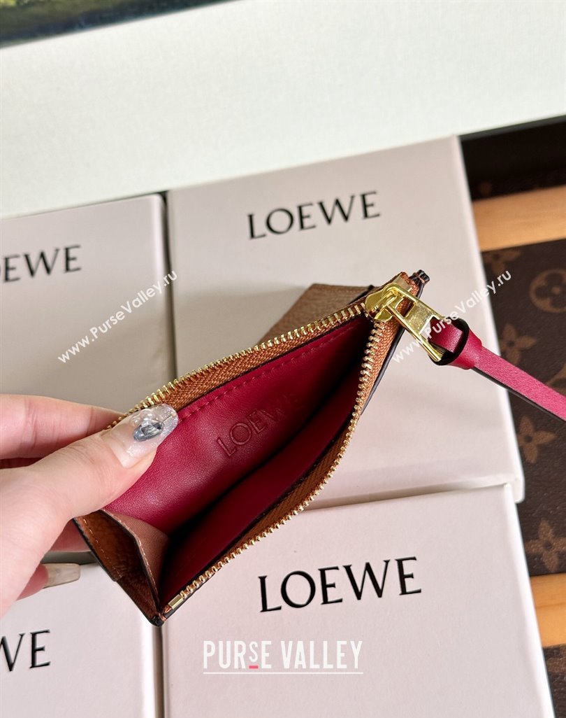 Loewe Large coin cardholder in soft grained calfskin Khaki (hongyun-24032024)