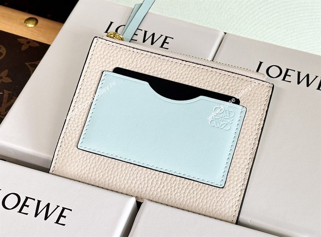 Loewe Large coin cardholder in soft grained calfskin Creamy (hongyun-24032026)