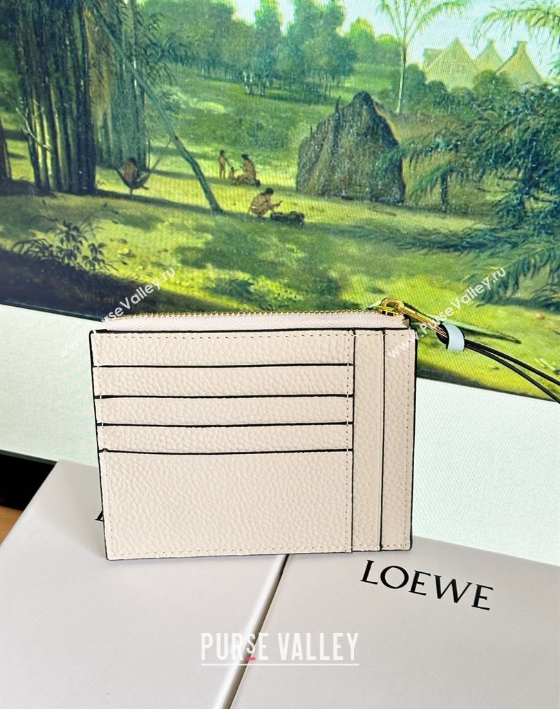 Loewe Large coin cardholder in soft grained calfskin Creamy (hongyun-24032026)