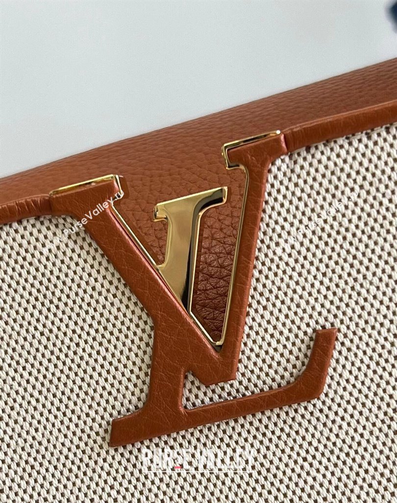 Louis Vuitton Taurillon leather and canvas Capucines MM Bag M59969 Brown (kiki-24031923)