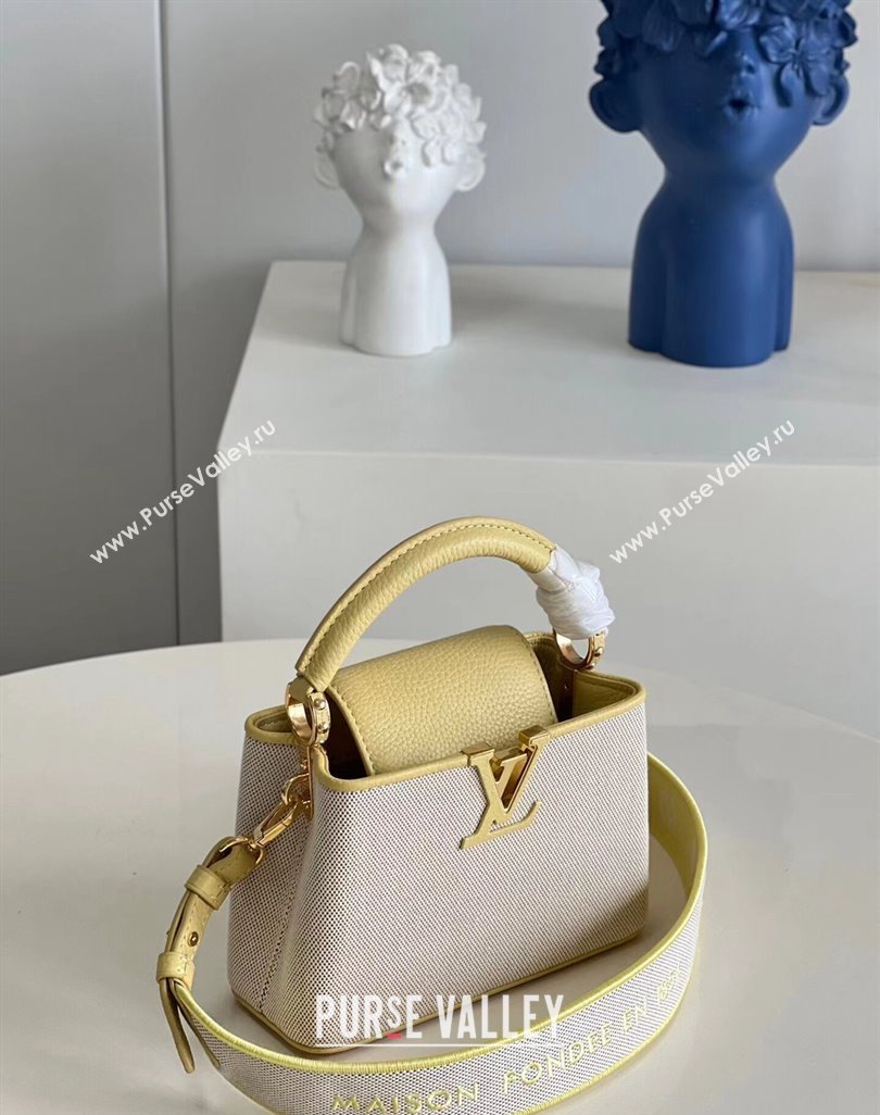 Louis Vuitton Taurillon leather and canvas Capucines Mini Bag Yellow (kiki-24031928)