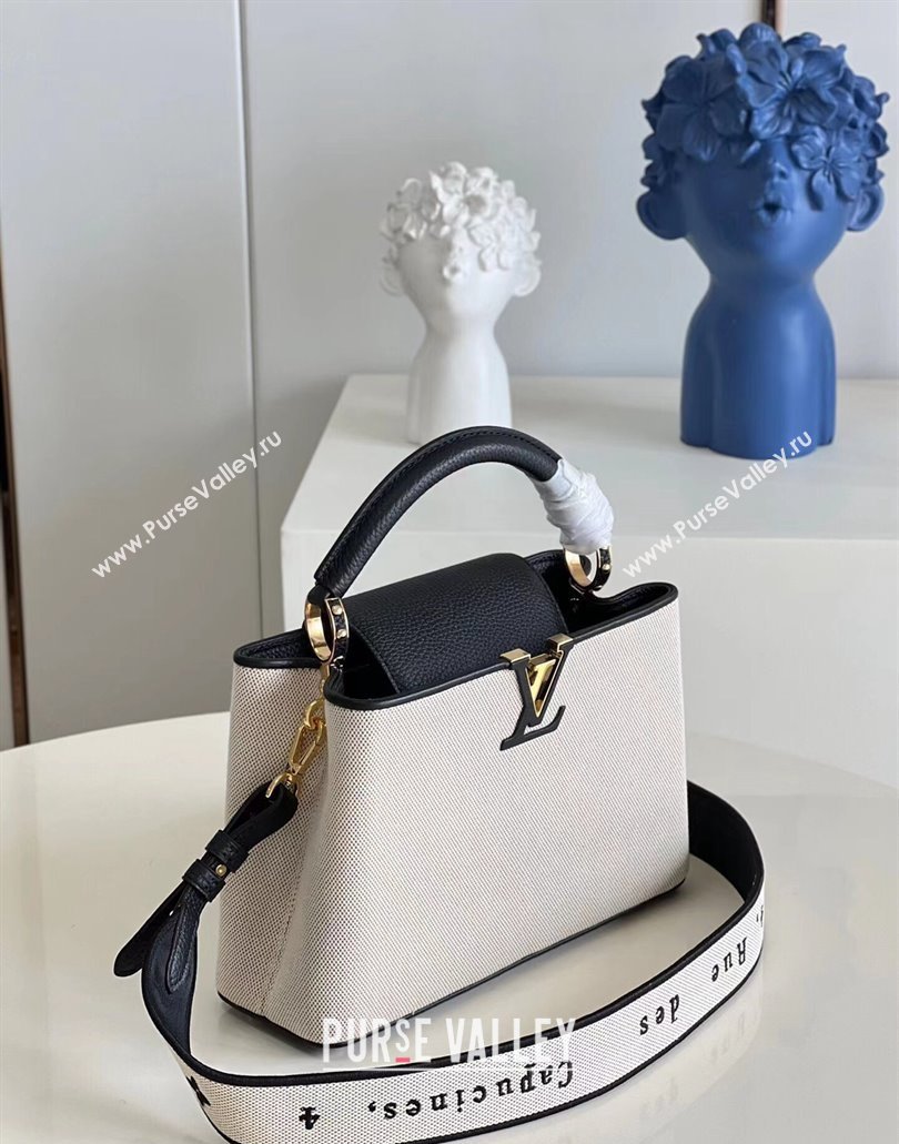 Louis Vuitton Taurillon leather and canvas Capucines BB Bag M59873 Black (kiki-24031921)