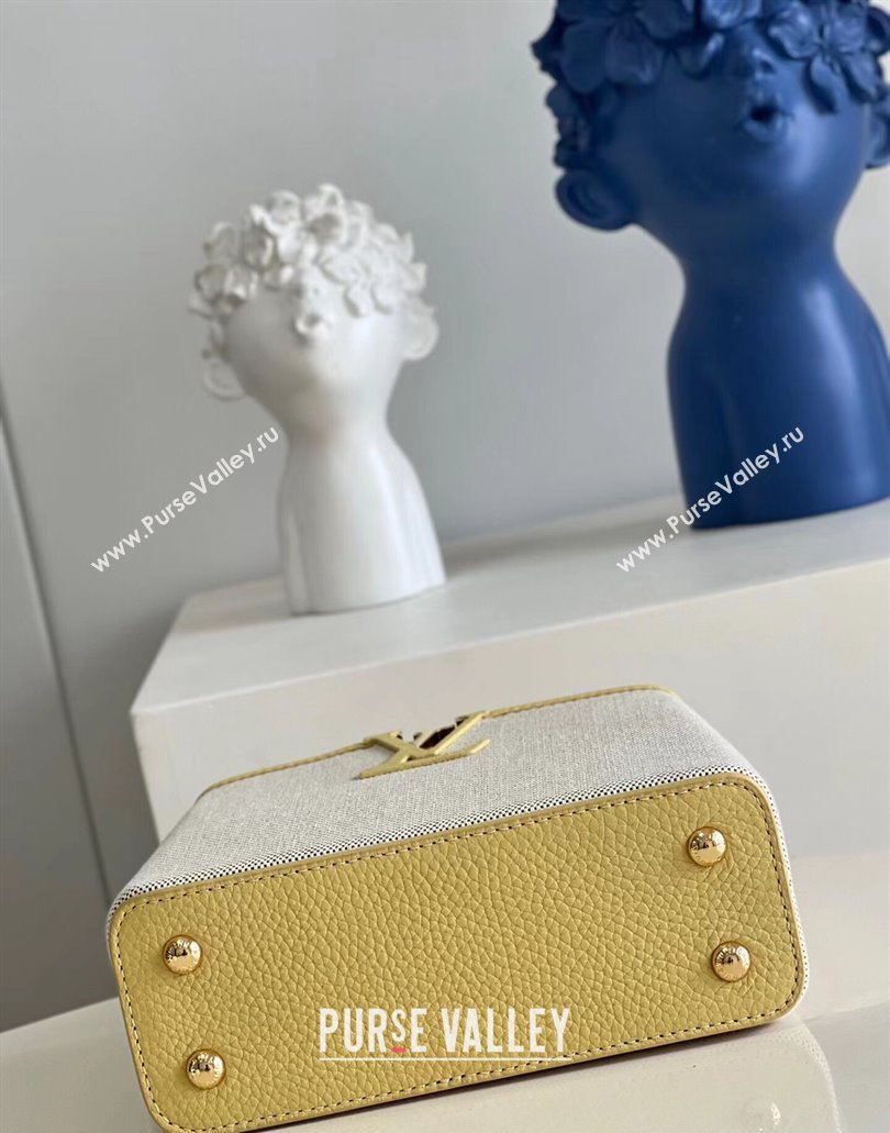 Louis Vuitton Taurillon leather and canvas Capucines Mini Bag Yellow (kiki-24031928)