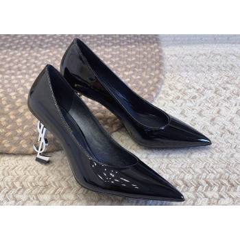 Saint Laurent Heel 8.5cm Opyum Pumps in patent leather 484160 Black/Silver (modeng-24032220)