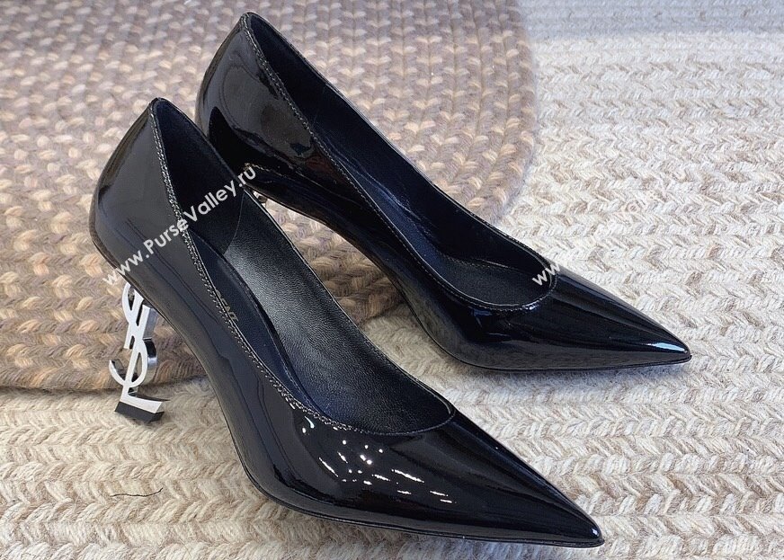 Saint Laurent Heel 8.5cm Opyum Pumps in patent leather 484160 Black/Silver (modeng-24032220)