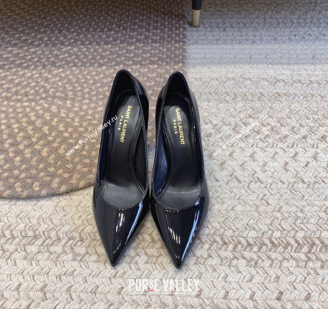 Saint Laurent Heel 8.5cm Opyum Pumps in patent leather 484160 Black/Silver (modeng-24032220)