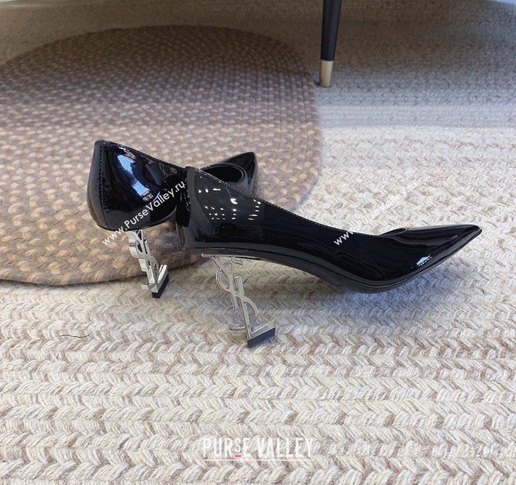 Saint Laurent Heel 8.5cm Opyum Pumps in patent leather 484160 Black/Silver (modeng-24032220)