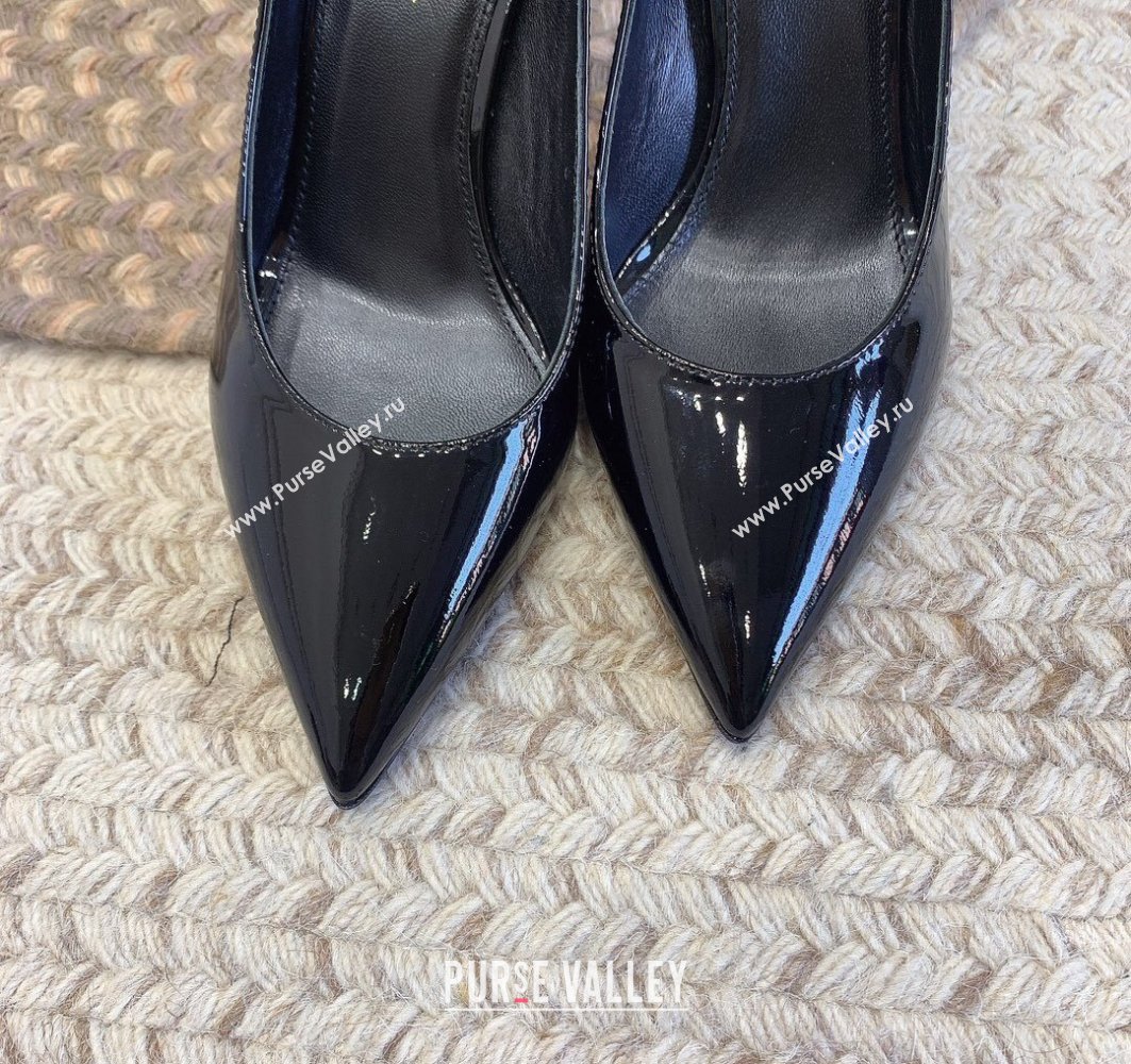 Saint Laurent Heel 8.5cm Opyum Pumps in patent leather 484160 Black/Silver (modeng-24032220)