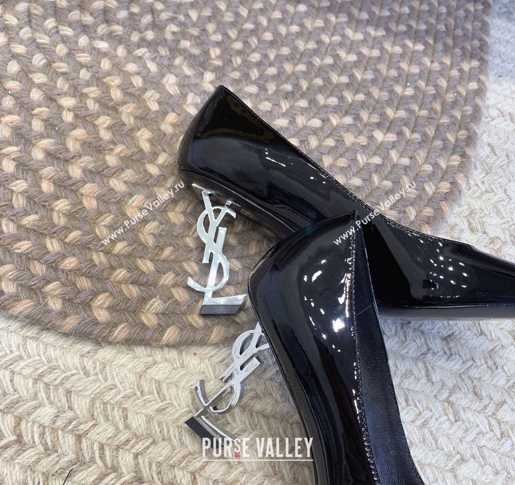 Saint Laurent Heel 8.5cm Opyum Pumps in patent leather 484160 Black/Silver (modeng-24032220)