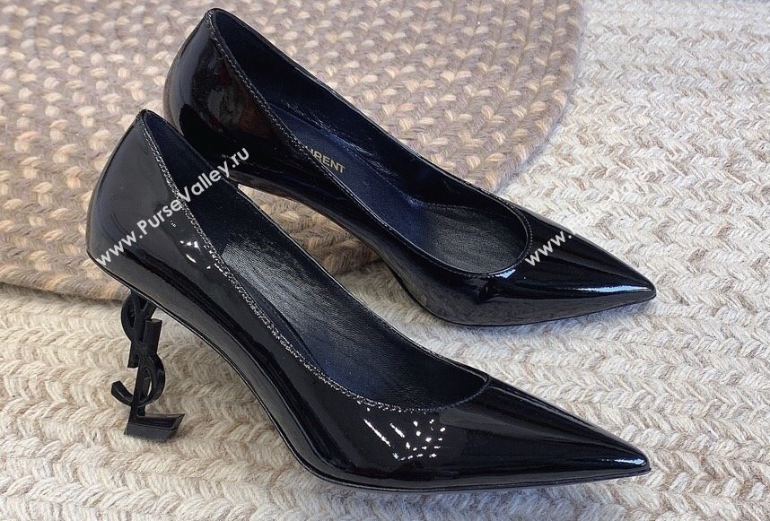 Saint Laurent Heel 8.5cm Opyum Pumps in patent leather 484160 So Black (modeng-24032219)