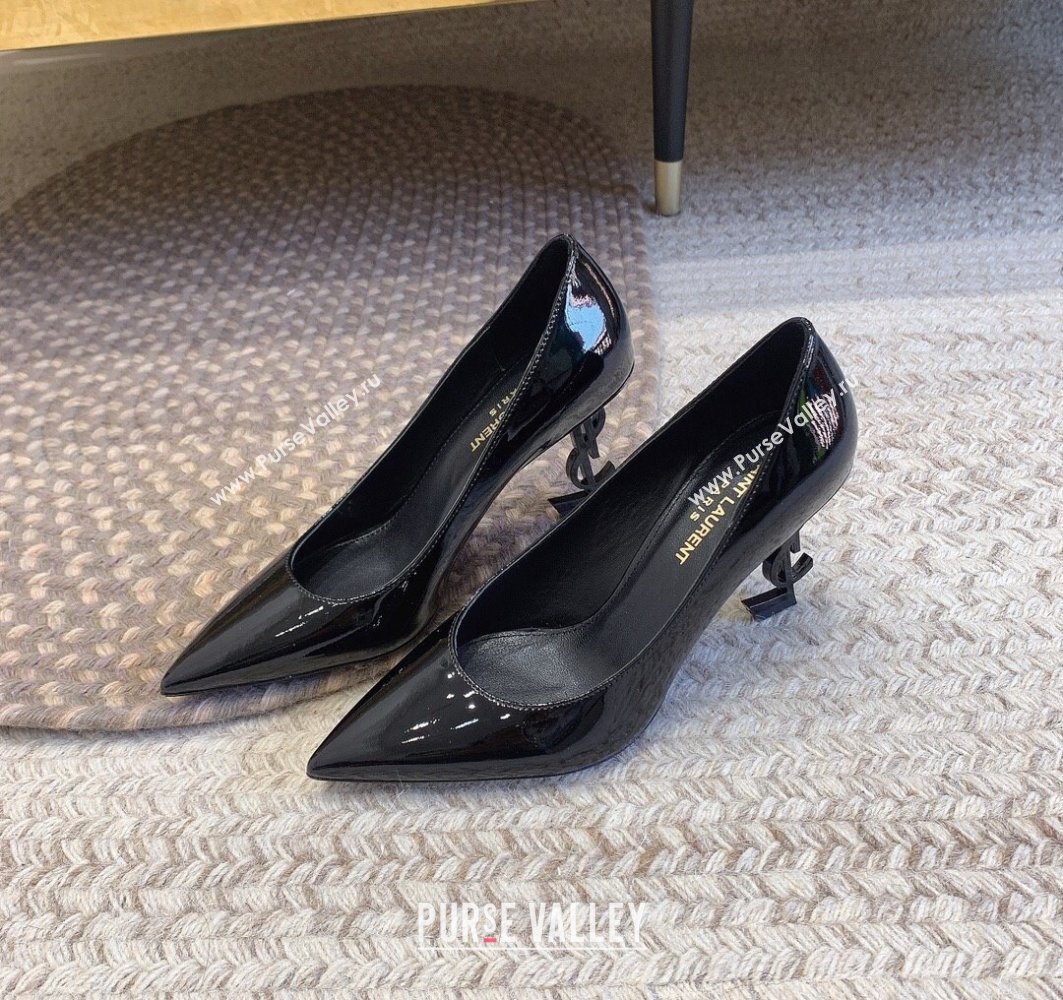 Saint Laurent Heel 8.5cm Opyum Pumps in patent leather 484160 So Black (modeng-24032219)