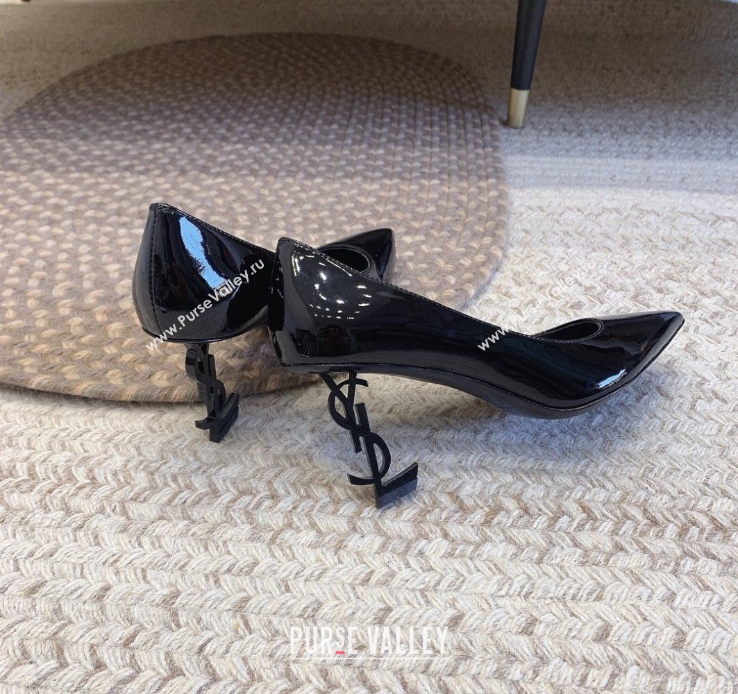 Saint Laurent Heel 8.5cm Opyum Pumps in patent leather 484160 So Black (modeng-24032219)