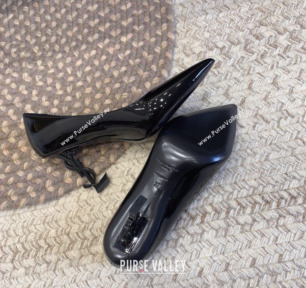 Saint Laurent Heel 8.5cm Opyum Pumps in patent leather 484160 So Black (modeng-24032219)