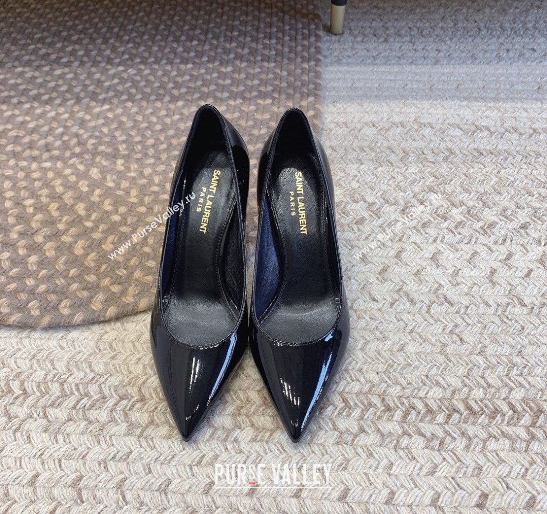 Saint Laurent Heel 8.5cm Opyum Pumps in patent leather 484160 Black/Gold (modeng-24032221)