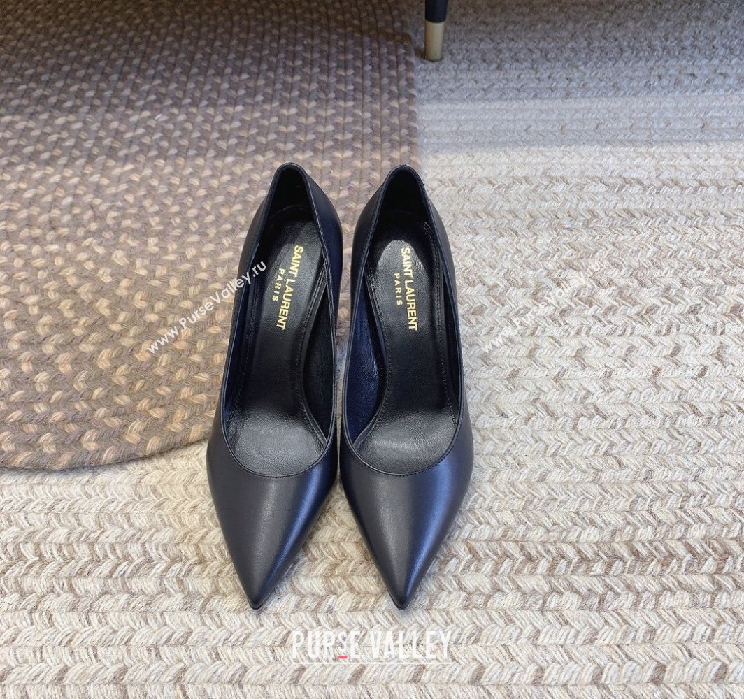 Saint Laurent Heel 8.5cm Opyum Pumps in leather 484160 Black (modeng-24032223)