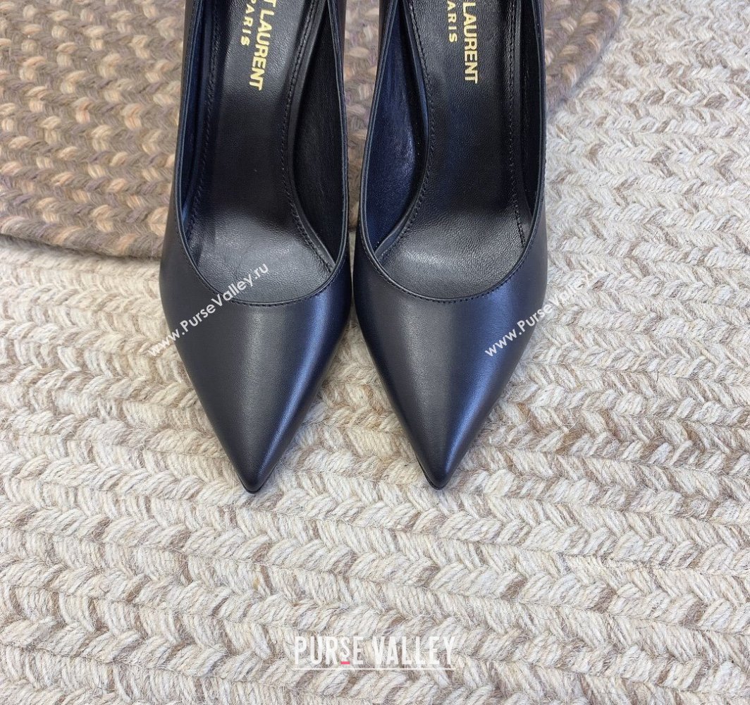 Saint Laurent Heel 8.5cm Opyum Pumps in leather 484160 Black (modeng-24032223)