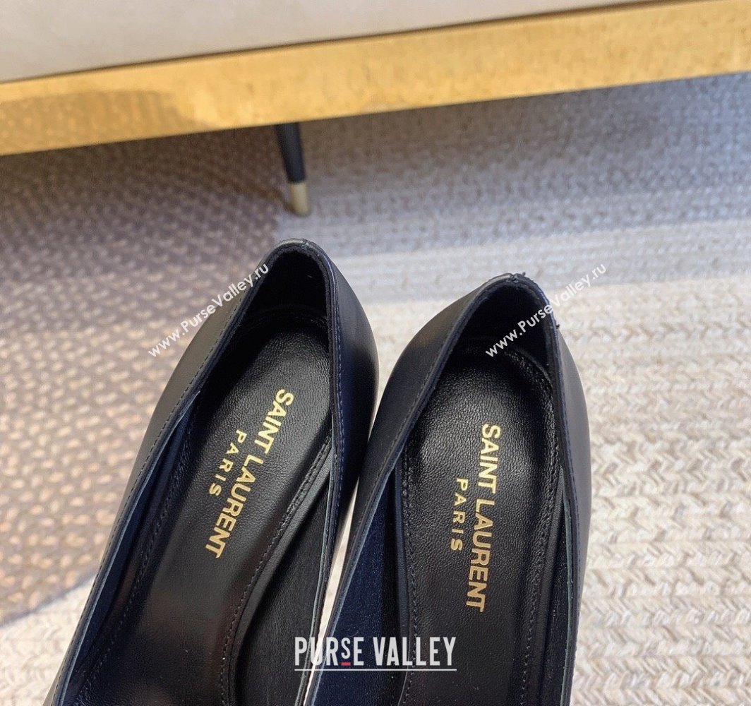 Saint Laurent Heel 8.5cm Opyum Pumps in leather 484160 Black (modeng-24032223)