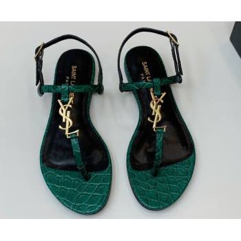 Saint Laurent cassandra sandals in leather 659817 Green 2024 (kaola-24032103)