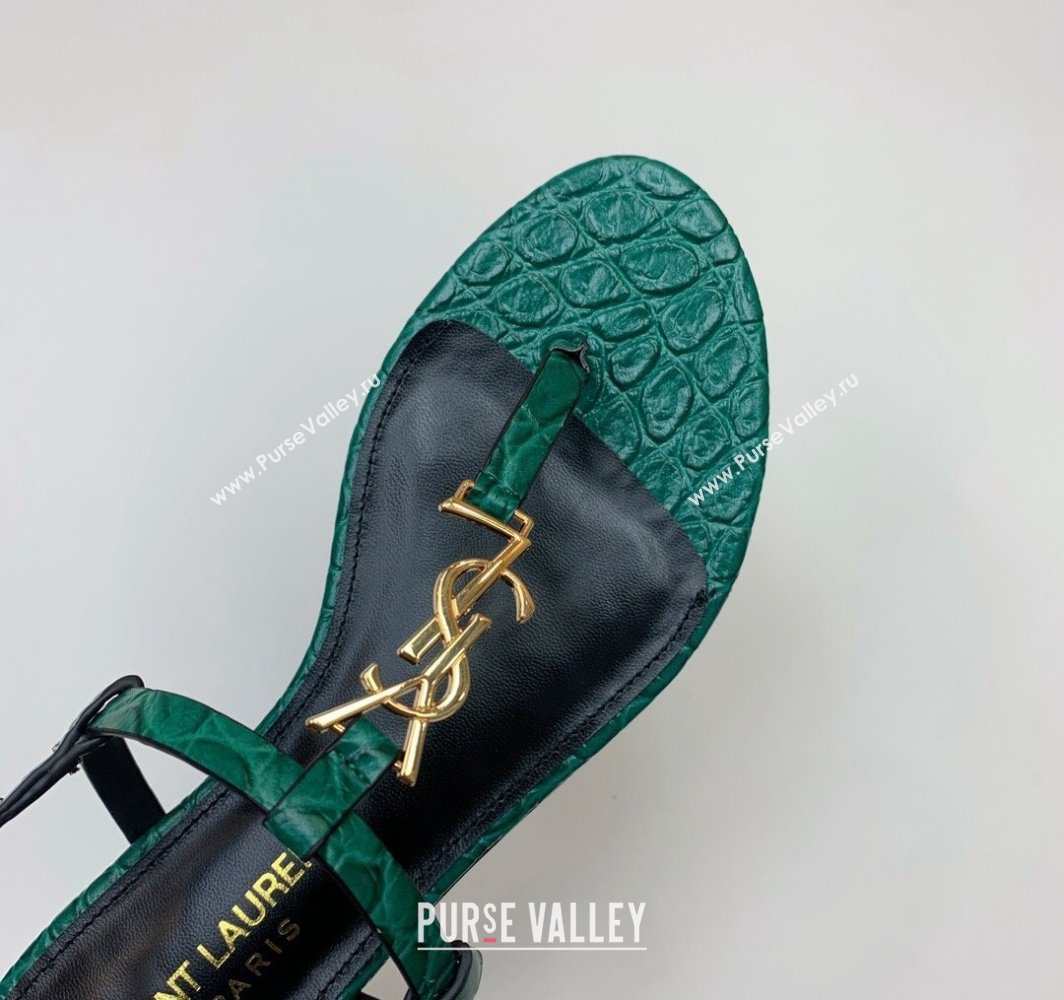 Saint Laurent cassandra sandals in leather 659817 Green 2024 (kaola-24032103)