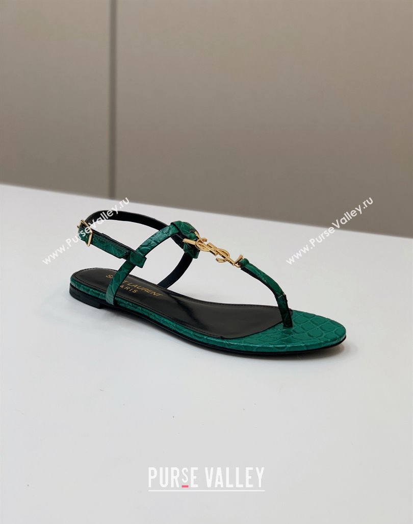 Saint Laurent cassandra sandals in leather 659817 Green 2024 (kaola-24032103)