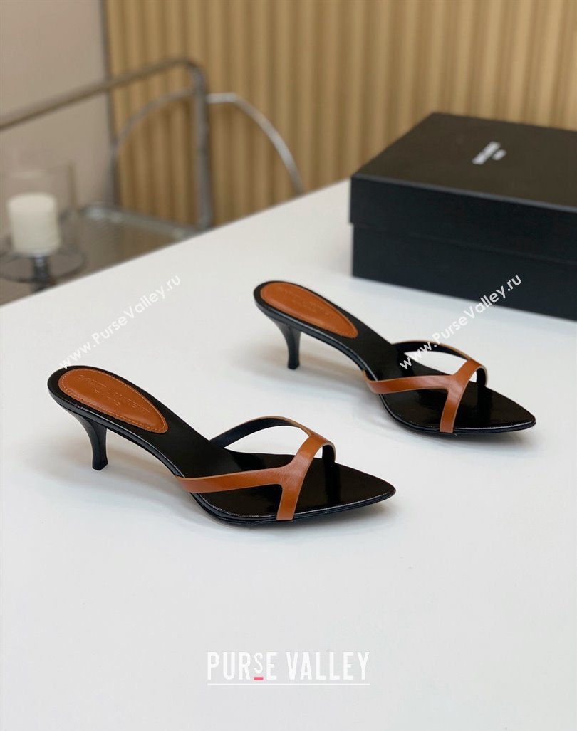 Saint Laurent Heel 4cm clara Mules in leather Brown 2024 (kaola-24032108)