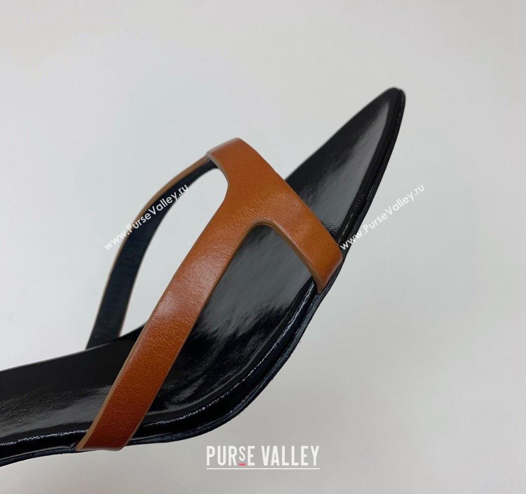 Saint Laurent Heel 4cm clara Mules in leather Brown 2024 (kaola-24032108)