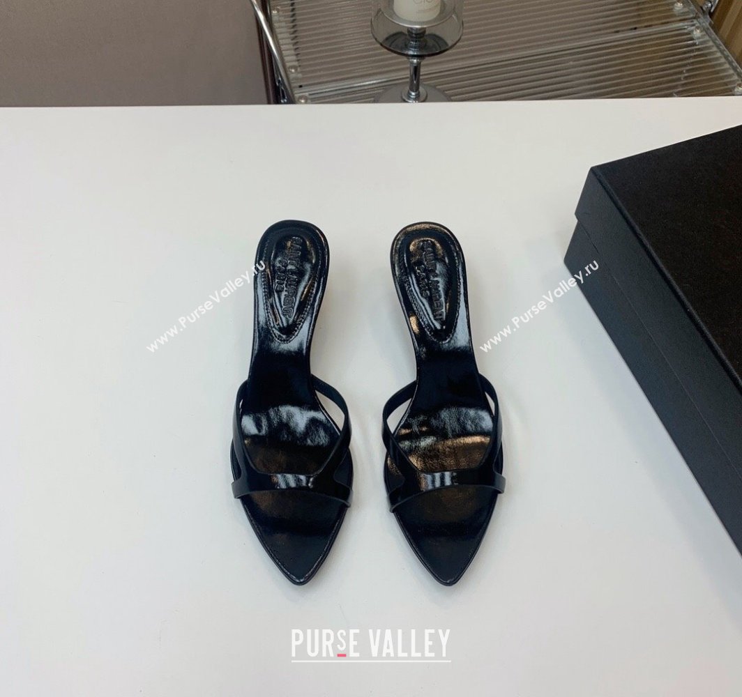 Saint Laurent Heel 4cm clara Mules in leather Black 2024 (kaola-24032107)