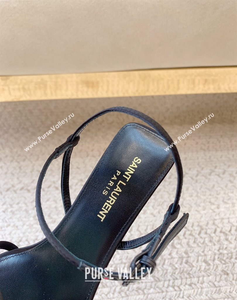 Saint Laurent Heel 5.5cm clara sandals in crepe satin Black 2024 (modeng-24032104)