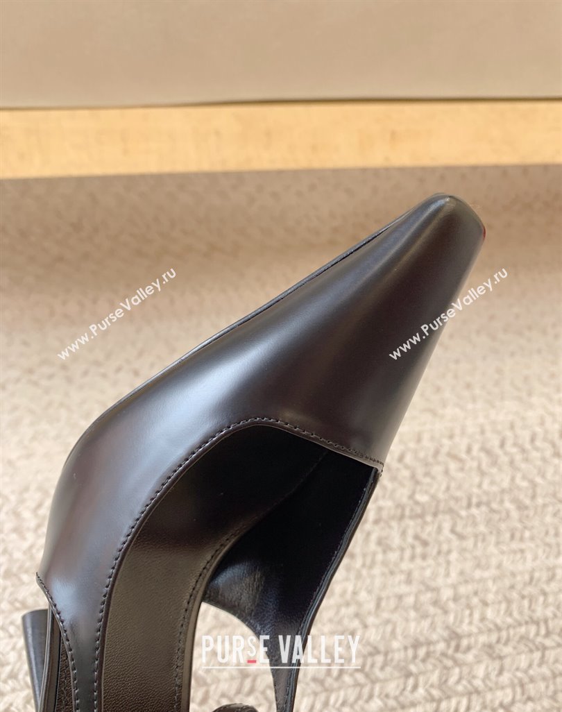 Saint Laurent Heel 11cm calista slingbacks 756082 Leather Black 2024 (modeng-24032123)