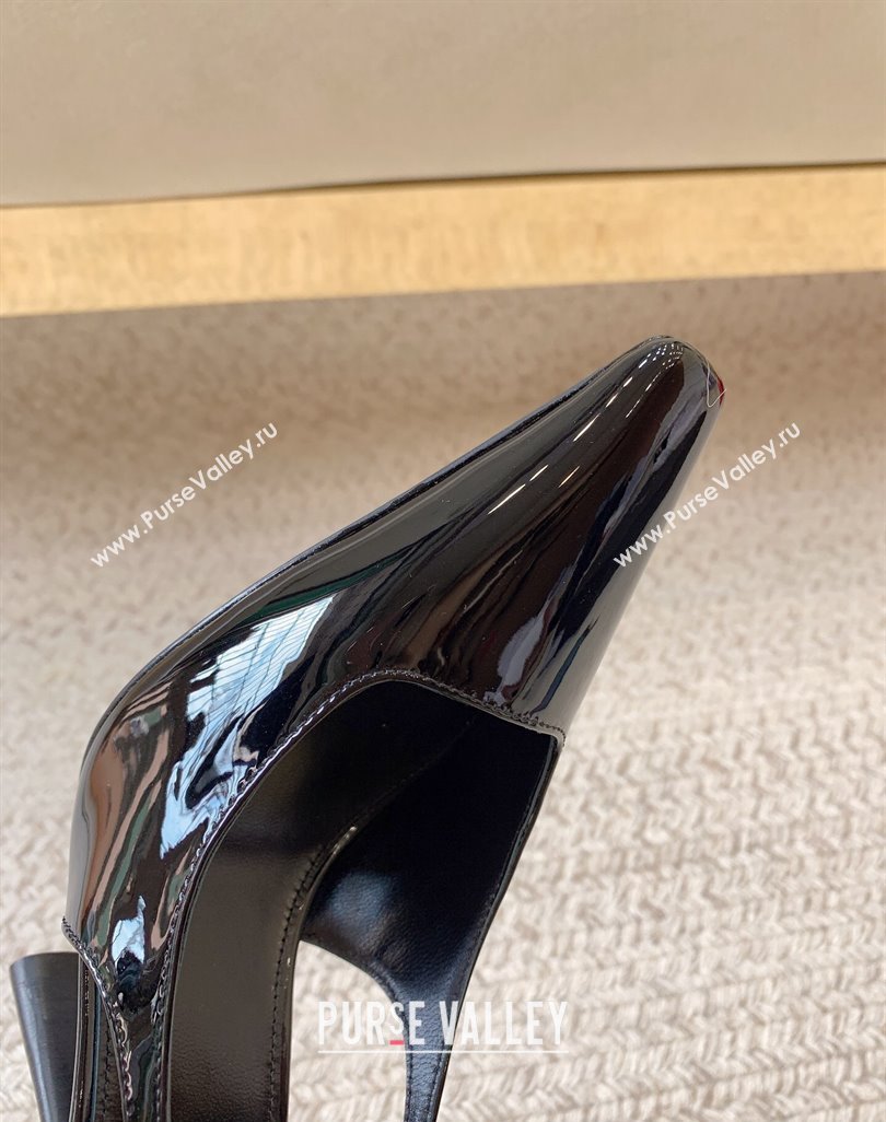 Saint Laurent Heel 11cm calista slingbacks 756082 Patent Black 2024 (modeng-24032121)