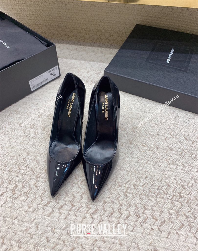 Saint Laurent Heel 10.5cm Opyum Pumps in patent leather 472011 So Black (modeng-24032207)