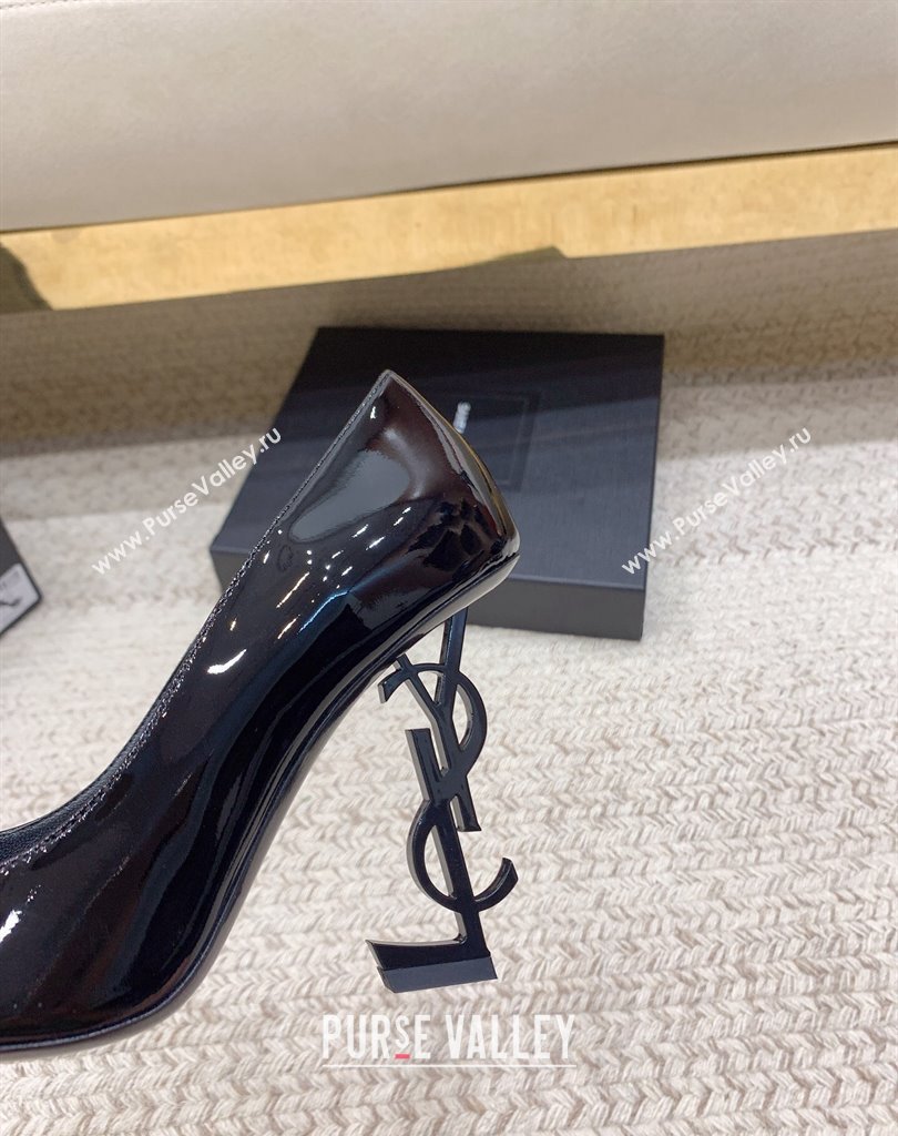 Saint Laurent Heel 10.5cm Opyum Pumps in patent leather 472011 So Black (modeng-24032207)