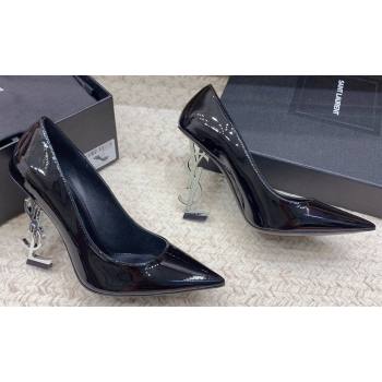 Saint Laurent Heel 10.5cm Opyum Pumps in patent leather 472011 Black/Silver (modeng-24032208)