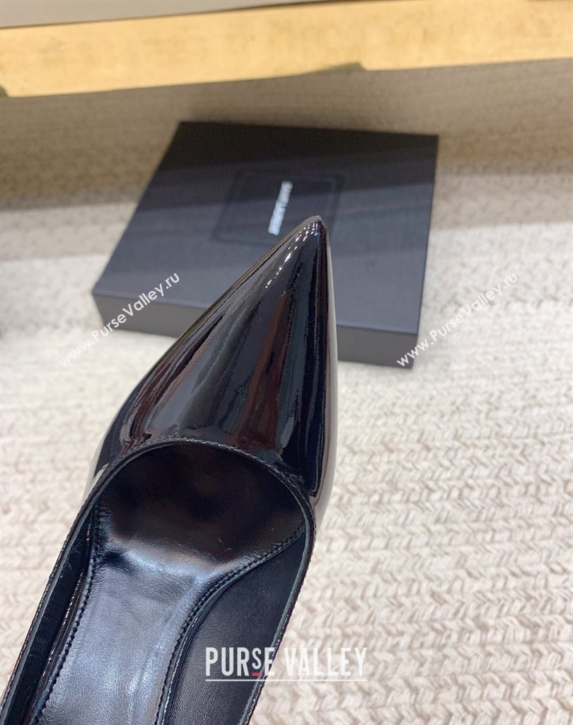 Saint Laurent Heel 10.5cm Opyum Pumps in patent leather 472011 Black/Silver (modeng-24032208)