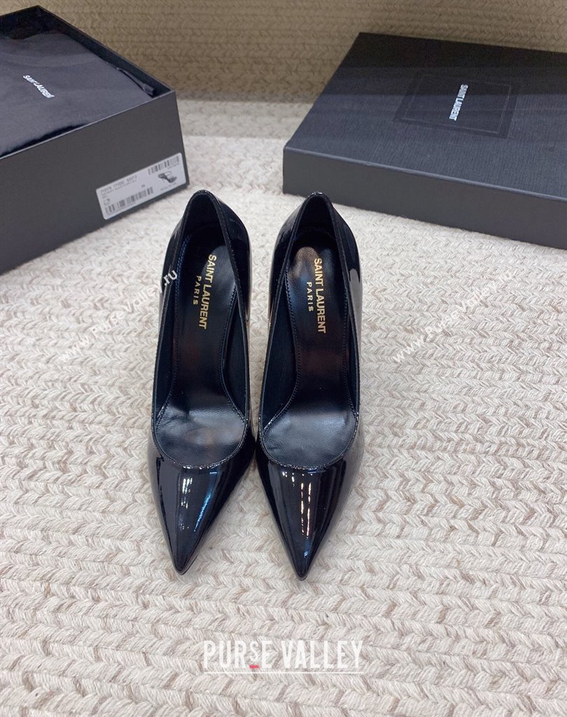 Saint Laurent Heel 10.5cm Opyum Pumps in patent leather 472011 Black/Gold (modeng-24032209)