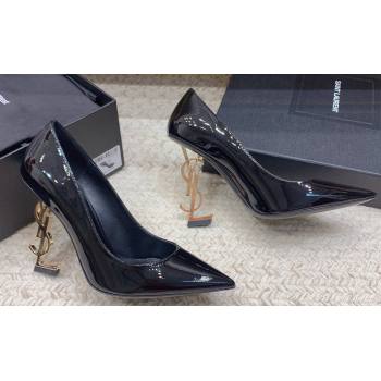 Saint Laurent Heel 10.5cm Opyum Pumps in patent leather 472011 Black/Gold (modeng-24032209)