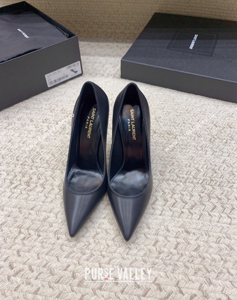 Saint Laurent Heel 10.5cm Opyum Pumps in leather 472011 Black (modeng-24032211)