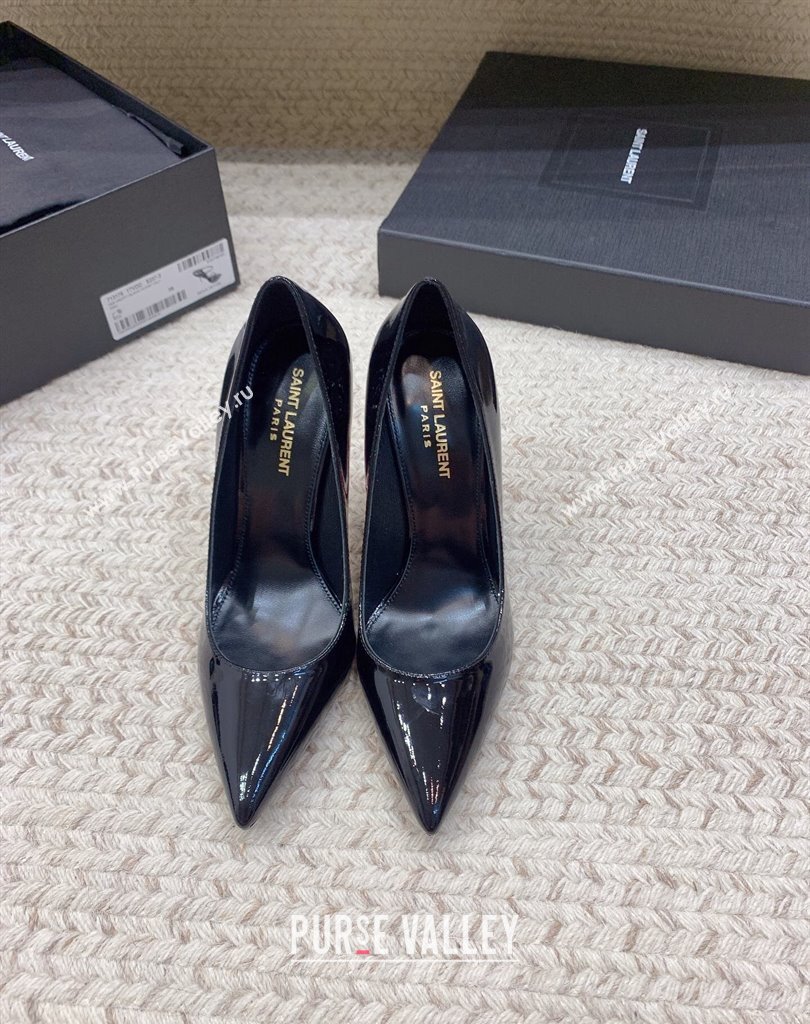 Saint Laurent Heel 10.5cm Opyum Pumps in patent leather 472011 Black/Red (modeng-24032210)