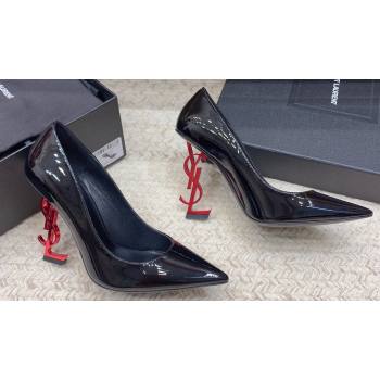 Saint Laurent Heel 10.5cm Opyum Pumps in patent leather 472011 Black/Red (modeng-24032210)