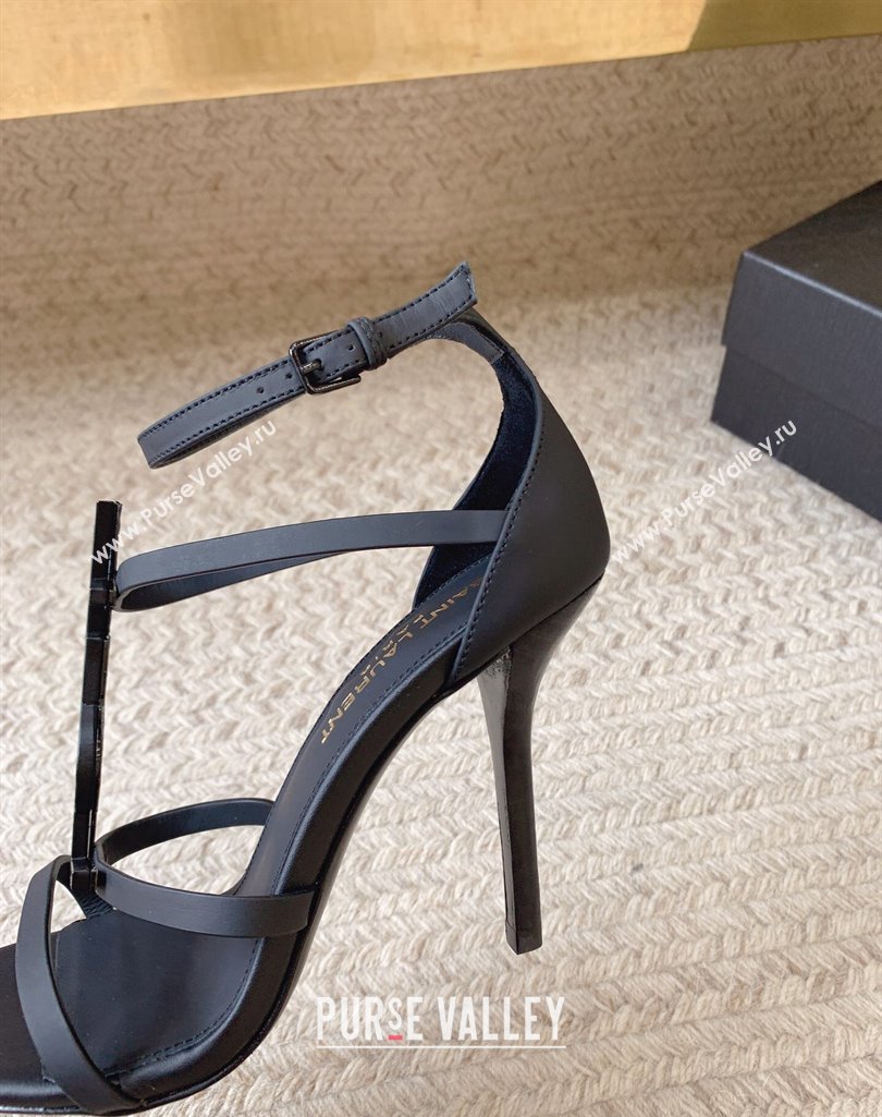 Saint Laurent Heel 10cm cassandra Multi-strap sandals So Black 2024 (modeng-24032114)