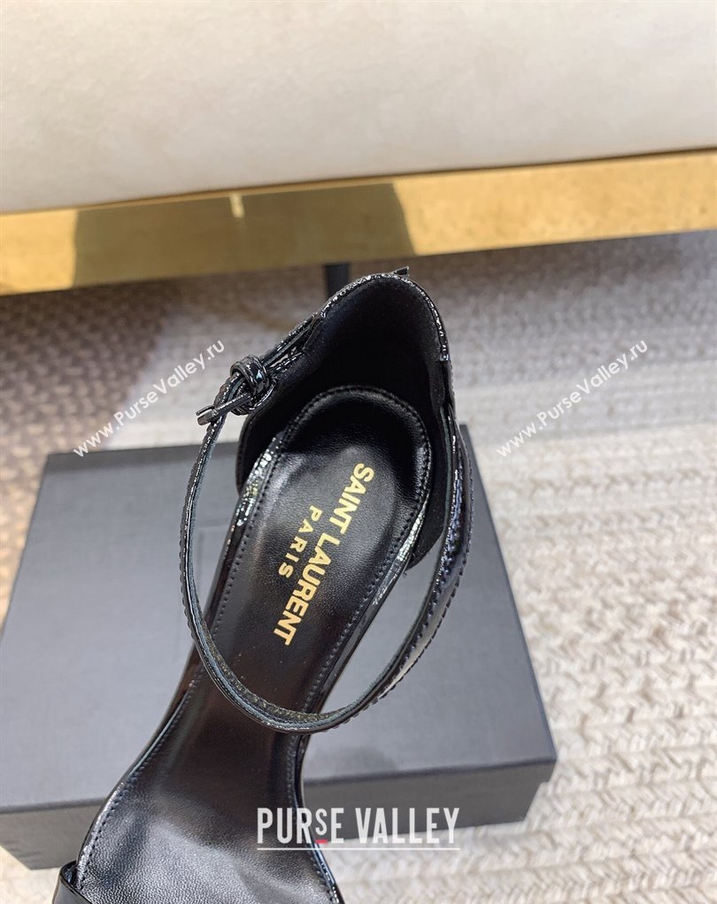 Saint Laurent Heel 10.5cm Opyum sandals in patent leather 557662 So Black (modeng-24032225)