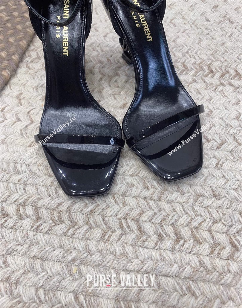 Saint Laurent Heel 8.5cm Opyum sandals in patent leather 557679 So Black (modeng-24032237)